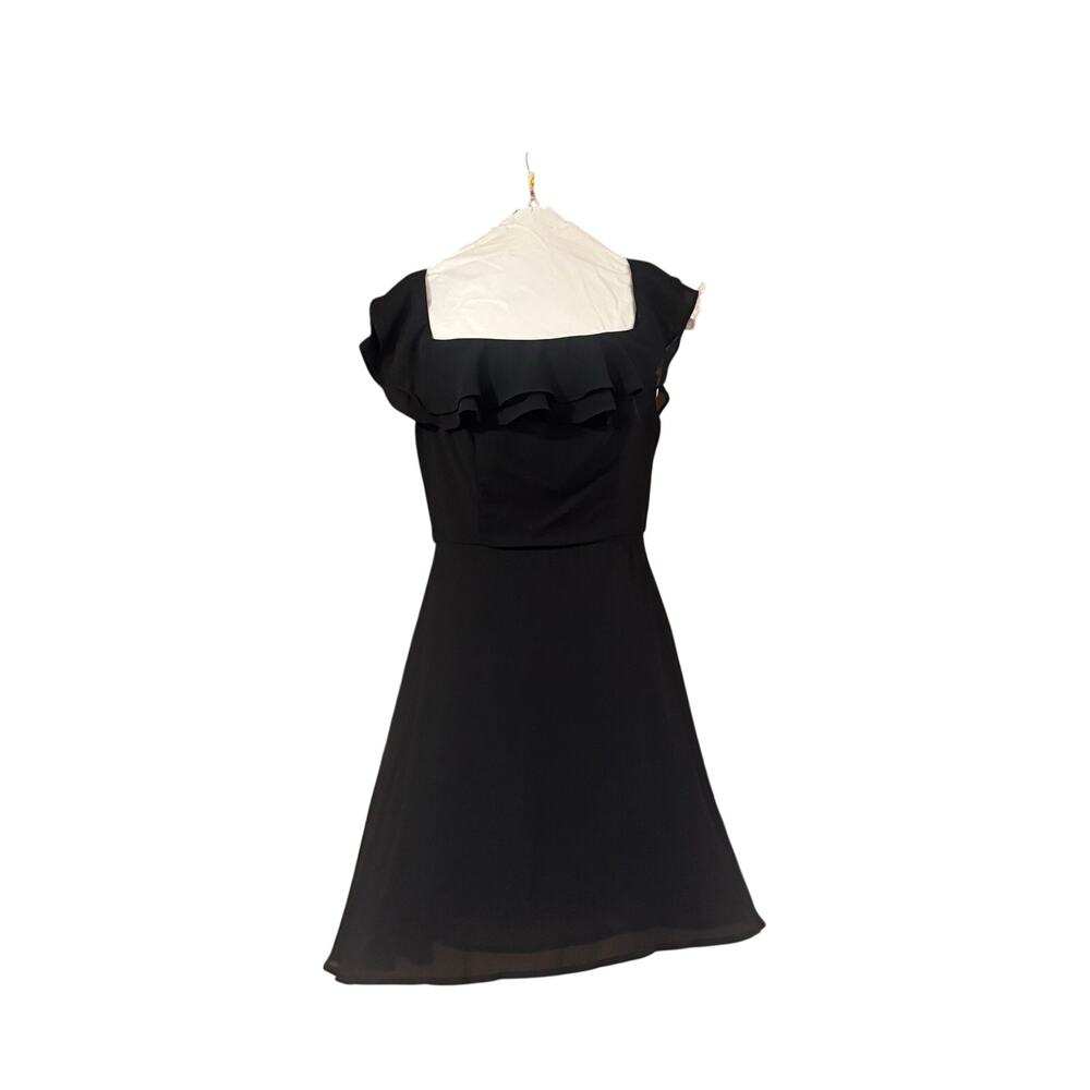 Lulus Black Ruffle Fit & Flare Mini Dress Size Small Cocktail Party Wedding